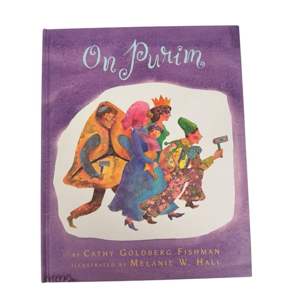 ON PURIM BY CATHY FISHMAN 2000 HC EX LIBR‎ CHILDRENS BOOK ON A  JEWISH HOLIDAY